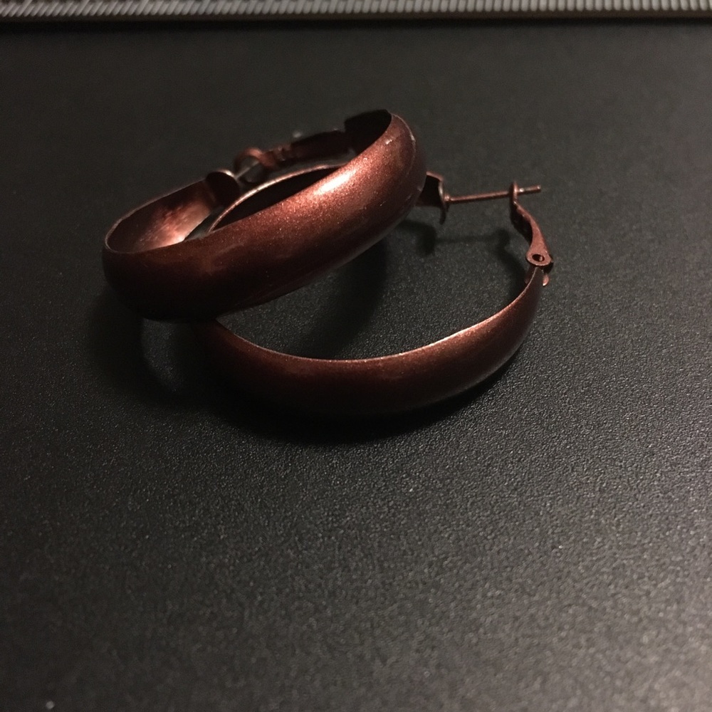 3/15 Bronze color hoop earrings. - Picture 5 of 7